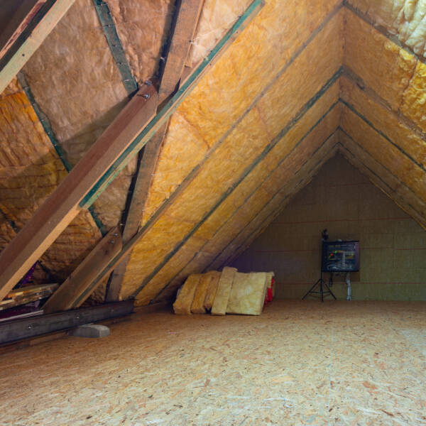 Thermal insulation of the attic in the house